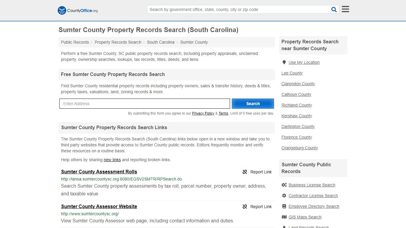 Sumter County Property Records Search (South Carolina) - County Office